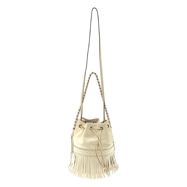 【新品】  J&M DAVIDSON / ジェイアンドエムデヴィッドソン | 2way FRINGE CARNIVAL M  レザー フリンジ カーニバル ショルダー付き 巾着 ハンド バッグ 保存袋有 | M | レディース