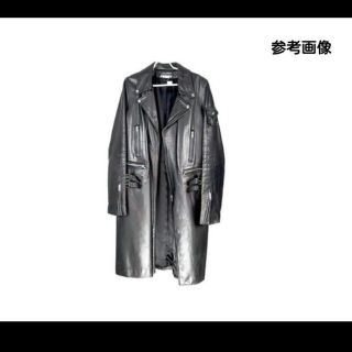 ラフシモンズ 20AW 202-650 クリップ装飾ユーズド加工ダブルレザージャケット メンズ 46