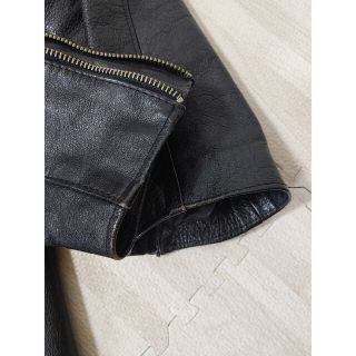 ラフシモンズ 20AW 202-650 クリップ装飾ユーズド加工ダブルレザージャケット メンズ 46