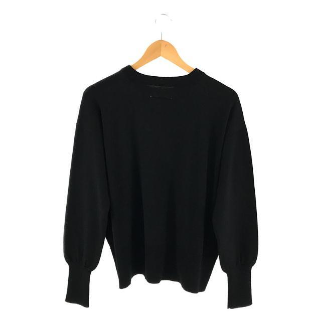 【美品】 MM6 Maison Margiela / エムエムシックスメゾンマルジェラ | クルーネック スリット ウール ニット セーター | M | ブラック | レディース