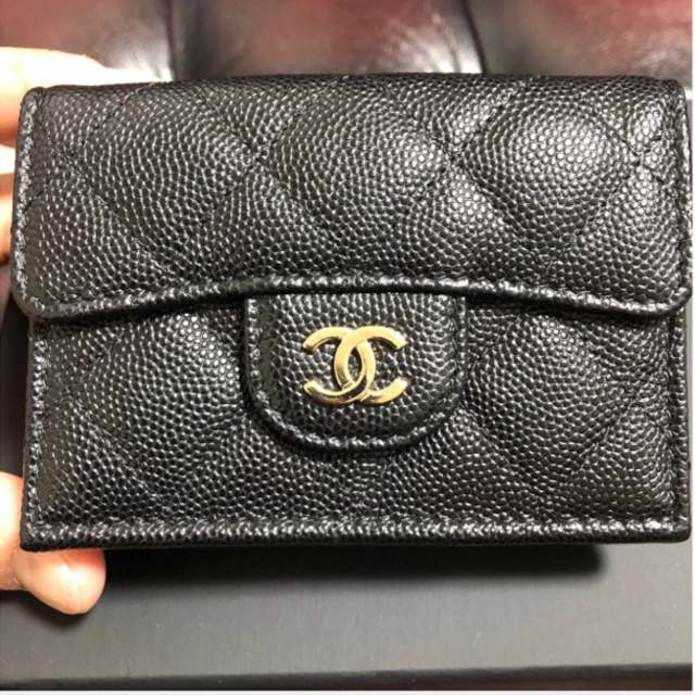 新しいコレクション 本物‼︎未使用品‼︎ CHANEL クラシック キャビアスキン ウォレット スモールフラップ 財布 