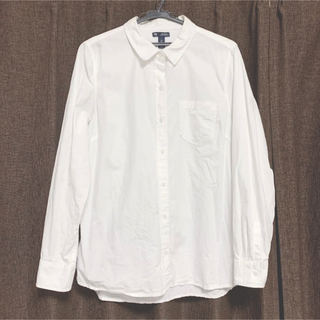 ギャップ(GAP)の白 シャツ ブラウス Lサイズ  ポップリン シャツ(シャツ/ブラウス(半袖/袖なし))