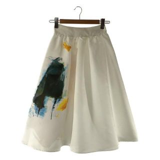 AMERI / アメリ | × STUDIOUS ステュディオス 別注 プリント フレアスカート CLAIRE FLARE SKIRT | ホワイト | レディース(ロングスカート)