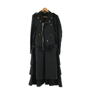 コムデギャルソンオムプリュス(COMME des GARCONS HOMME PLUS)の【美品】  COMME des GARCONS HOMME PLUS / コムデギャルソンオムプリュス | AD2019 2020SS | オーランド期 ポリエステル ロングライダース コート | M | ブラック | メンズ(その他)