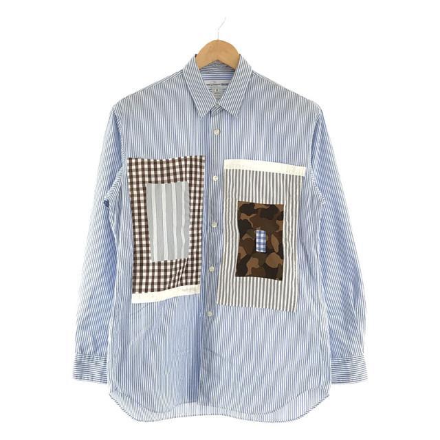 COMME des GARCONS SHIRTコムデギャルソンシャツ フランス製 背面パッチワーク切替チェックシャツ【MSHA68353】