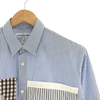 COMME des GARCONS SHIRTコムデギャルソンシャツ フランス製 背面パッチワーク切替チェックシャツ【MSHA68353】