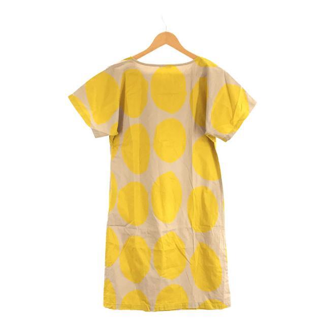 marimekko(マリメッコ)のmarimekko / マリメッコ | mika piirainen コットン サークル ビッグドット ワンピース | XS | イエロー/ベージュ | レディース レディースのワンピース(ひざ丈ワンピース)の商品写真