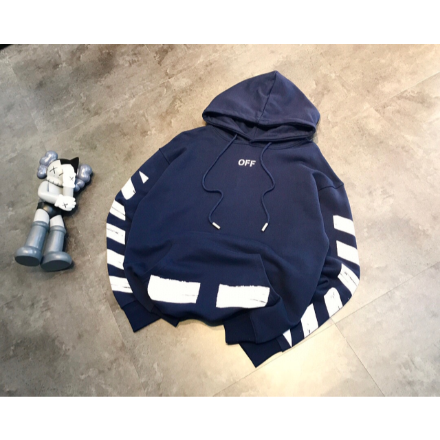 パーカー ☆OFF-WHITE/オフホワイト プルオーバーパーカー ブルー×ホワイト