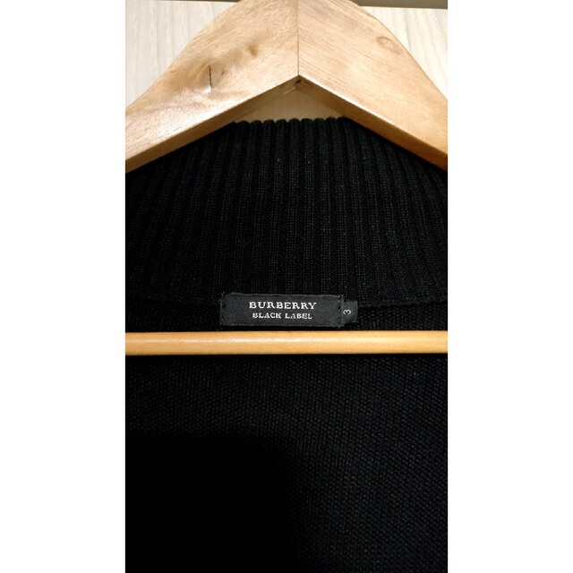 【極美品】バーバリーブラックレーベル　フルジップセーター黒　Size3(L相当) 2