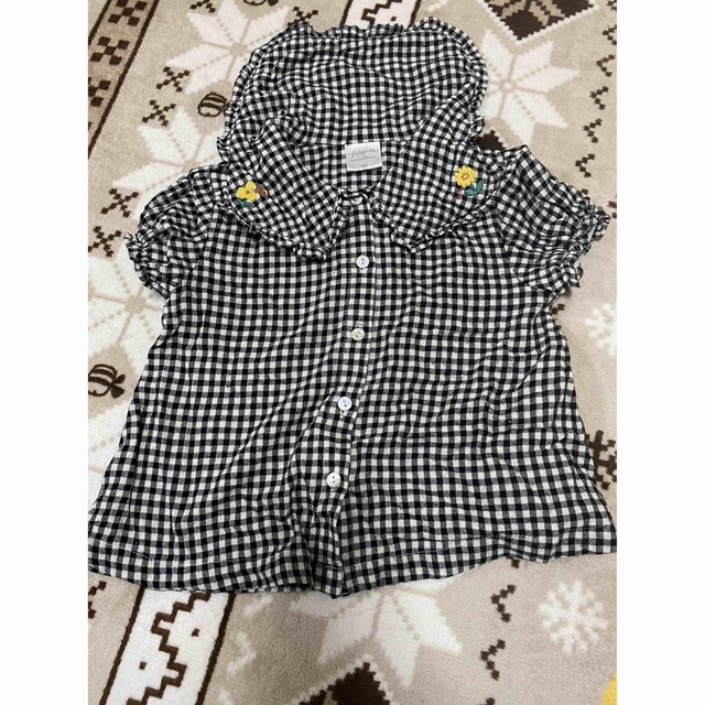 しまむら(シマムラ)のバースデイ セーラーチェックシャツ キッズ/ベビー/マタニティのキッズ服女の子用(90cm~)(Tシャツ/カットソー)の商品写真