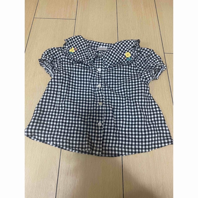 しまむら(シマムラ)のバースデイ セーラーチェックシャツ キッズ/ベビー/マタニティのキッズ服女の子用(90cm~)(Tシャツ/カットソー)の商品写真