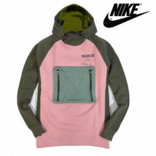 ナイキ(NIKE)の【NIKE/ナイキ】フレンチテリーフリースパーカー・XLサイズ・ピンク×カーキ(パーカー)