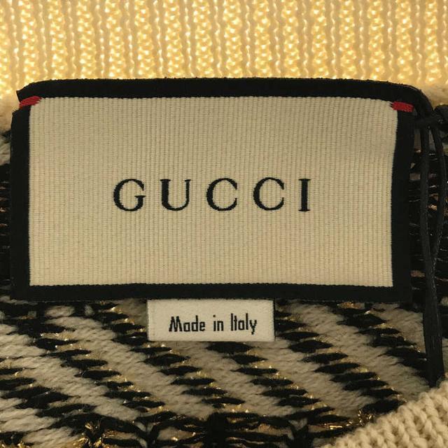 GUCCI】グッチ 半袖 ニットS オフホワイト GG柄-