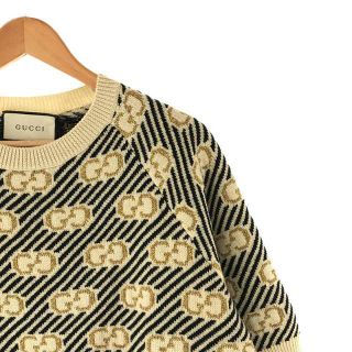 Gucci | GG柄 ストライプ ラメ ジャガード 半袖 ニット セーター | S