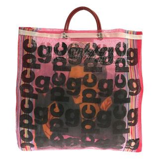 【美品】 COMME des GARCONS / コムデギャルソン | 総柄 ロゴ メッシュ トート バッグ | ‐ | ピンク | レディース