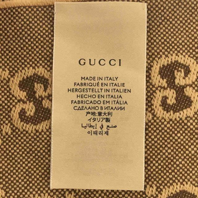 Gucci(グッチ)の【新品】  GUCCI / グッチ | GG柄 ガラス ラメ ビジュー ウール フリンジ スカーフ マフラー | ベージュ | レディース レディースのファッション小物(マフラー/ショール)の商品写真
