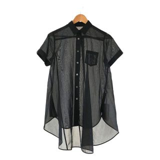 サカイ(sacai)の【新品】  sacai / サカイ | ロングテール シアー ストライプシャツ | 1 | ネイビー / ブラック | レディース(シャツ/ブラウス(半袖/袖なし))