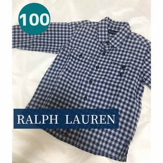 ラルフローレン(Ralph Lauren)のRALPH LAUREN/ラルフローレン　チェックシャツ　100 ネイビー 紺(ブラウス)