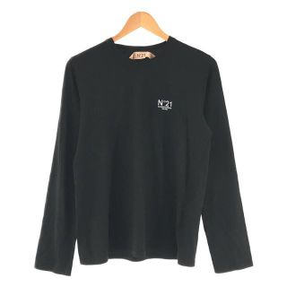 ヌメロヴェントゥーノ(N°21)の【美品】  N°21 / ヌメロヴェントゥーノ | 2021AW | ロゴ ロングTシャツ | 40 | ブラック | レディース(Tシャツ(長袖/七分))