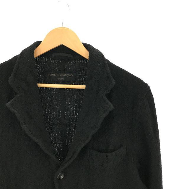 COMME des GARCONS HOMME / コムデギャルソンオム | AD2002 / 2002AW 縮絨 ウール ダイヤ柄編み 3B  テーラード ジャケット | S | ブラック | メンズ