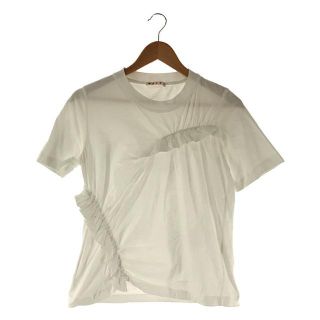 マルニ(Marni)のMARNI / マルニ | フリルギャザー Tシャツ | 38 | ホワイト | レディース(Tシャツ(半袖/袖なし))