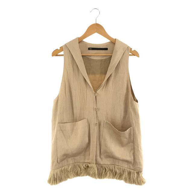 【美品】  muller of yoshiokubo / ミュラーオブヨシオクボ | Wave fringe vest フリンジベスト | 38 | ベージュ | レディースレディース