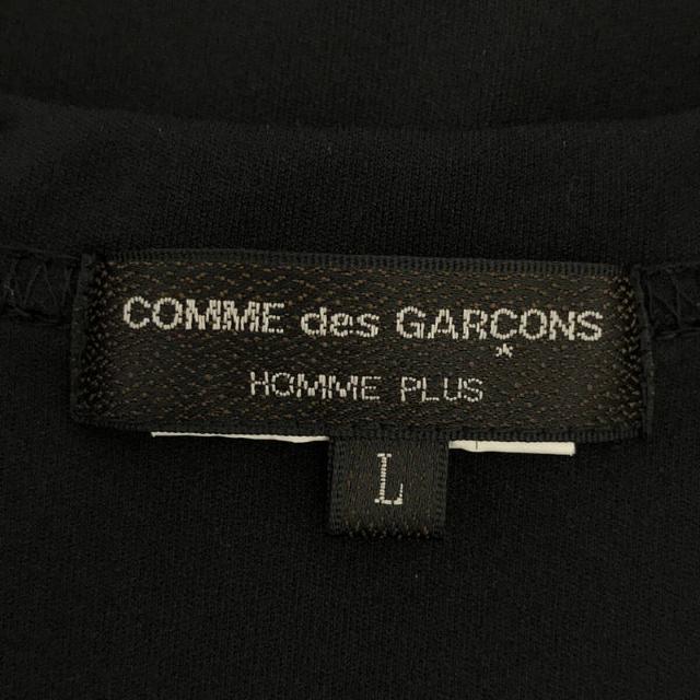 【美品】  COMME des GARCONS HOMME PLUS / コムデギャルソンオムプリュス | 2019SS / AD2018 カットアウト ポリエステル ストレッチ クルーネック カットソー Tシャツ カッティング デザイン | L | ブラック | メンズ