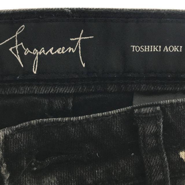 FAGASSENT / ファガッセン | 乱舞 RANBU ブリーチ リペア 加工 カットオフ スキニー デニム パンツ | 26 | ブラック | レディース