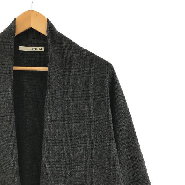 evam eva(エヴァムエヴァ)のevam eva / エヴァムエヴァ | Glen check cardigan グレン チェック コットン ウール カーディガン | ストーングレー | レディース レディースのトップス(カーディガン)の商品写真