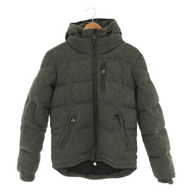 MONCLER / モンクレール | VANOISE ヴァノアーズ 黒ワッペン ウール フルジップ ダウンジャケット フーディ | 0 | グレー | メンズ