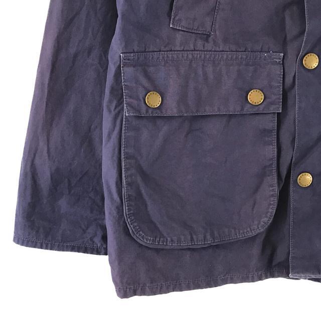 Barbour / バブアー | OVERDYED SL BEDALE JACKET オーバーダイ スリムビデイル ジャケット チンストラップ  襟コーデュロイ 裏地チェック 茄子紺 | 38 | ネイビー | メンズ