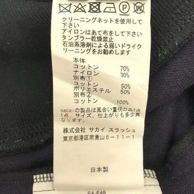 sacai / サカイ | 異素材 切替 スウェット ミニワンピース | 1 | ブラック | レディース