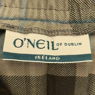 【美品】 O'NEIL OF DUBLIN / オニールオブダブリン | ウール タータンチェック ラップ プリーツ ロング キルト スカート  ピン付き | 12 | グレー / カーキ / オレンジ | レディース