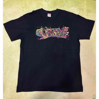 Supreme Paint Logo Tee Black Men's - SS20 - US