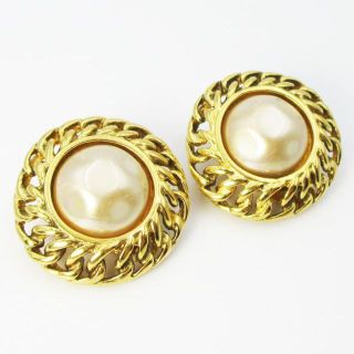 シャネル(CHANEL)のシャネル GPパールイヤリング ゴールド 大きめサイズ 直径26.5mm(イヤリング)