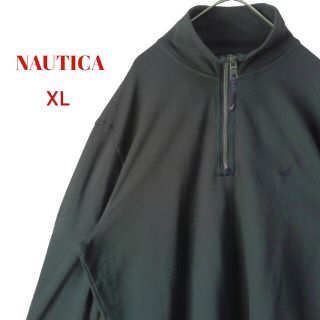 ノーティカ(NAUTICA)の90S古着nauticaノーティカスウェットハーフジップむしあお色　メンズXL(スウェット)