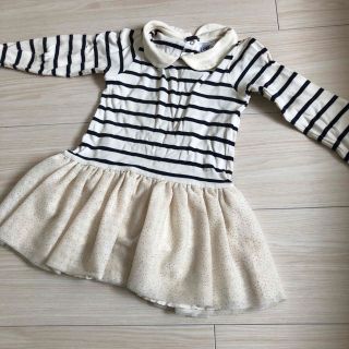 プチバトー(PETIT BATEAU)のPETIT BATEU ボーダーワンピース(ワンピース)