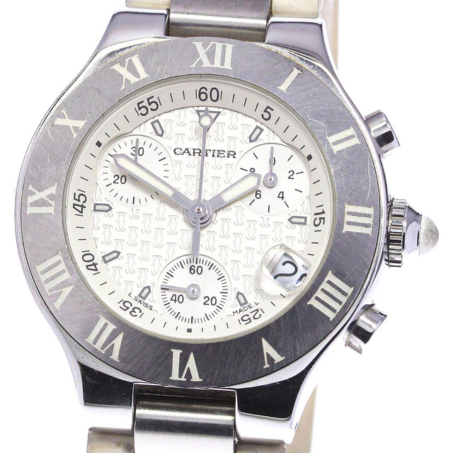 【初売り】 - Cartier 【CARTIER】カルティエ レディース_730319 クォーツ W10197U2 デイト クロノスカフ 腕時計