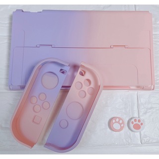 可愛い♡任天堂Switch有機E L 専用カバー　スイッチOLED ピンク紫(その他)