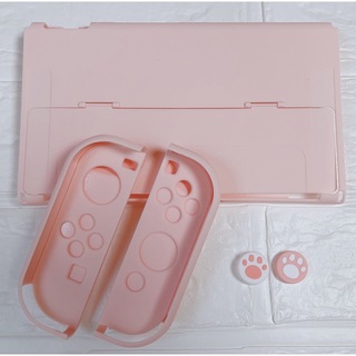 ピンク肉球♡可愛い♡任天堂Switch有機E L 専用カバー　スイッチOLED(その他)