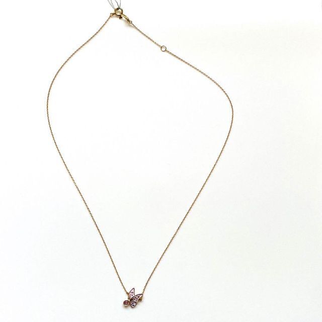 【STAR JEWELRY】バタフライ ネックレス K10 アメジスト エナメル 5