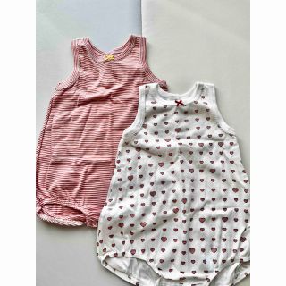 プチバトー(PETIT BATEAU)のプチバトー　ロンパース　2枚セット　12m(ロンパース)