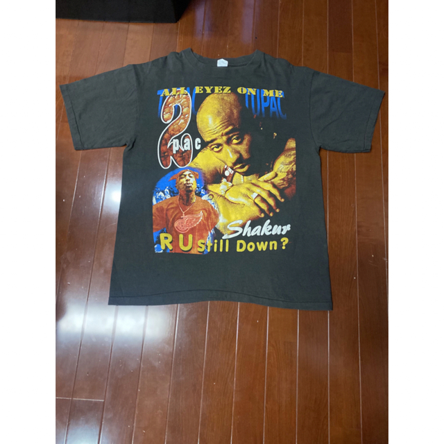 90'S 2PAC Tシャツ　XL ブラック　HIPHOP Tシャツ　 メンズのトップス(Tシャツ/カットソー(半袖/袖なし))の商品写真