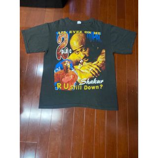 90'S 2PAC Tシャツ　XL ブラック　HIPHOP Tシャツ　(Tシャツ/カットソー(半袖/袖なし))