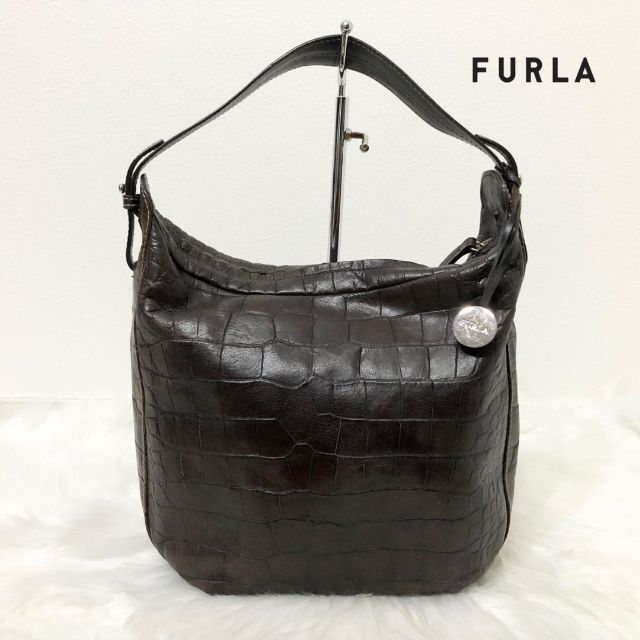 フルラ FURLA ハンドバッグ トートバッグ クロコダイル 型押し レザー 【冬バーゲン☆】 60.0%OFF 