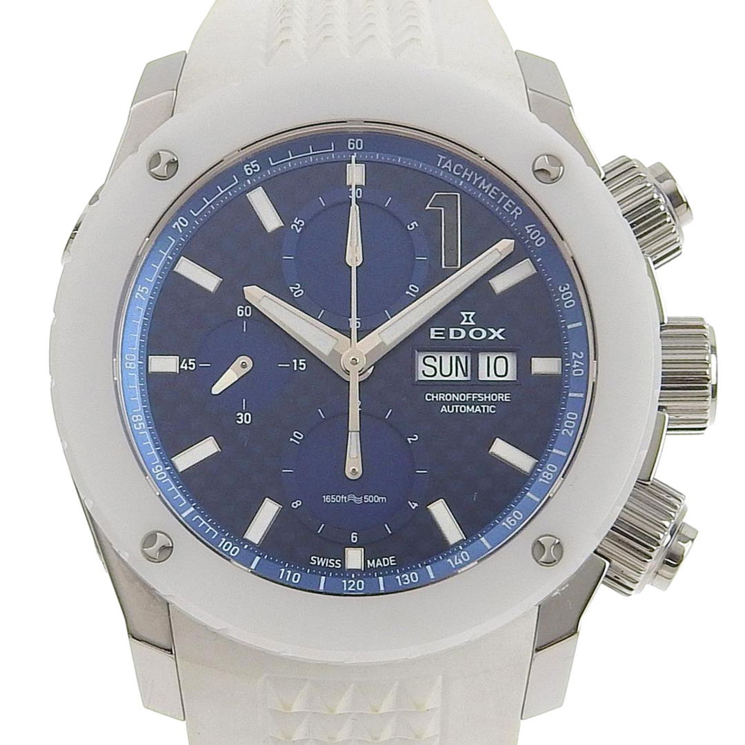 EDOX(エドックス)の【EDOX】エドックス クロノオフショア1 oomiya創業38周年モデル 01114-3B-BUIN-S oomiya 38th Limited ステンレススチール×ラバー 白 1/10 自動巻き メンズ 青文字盤 腕時計 メンズの時計(腕時計(アナログ))の商品写真