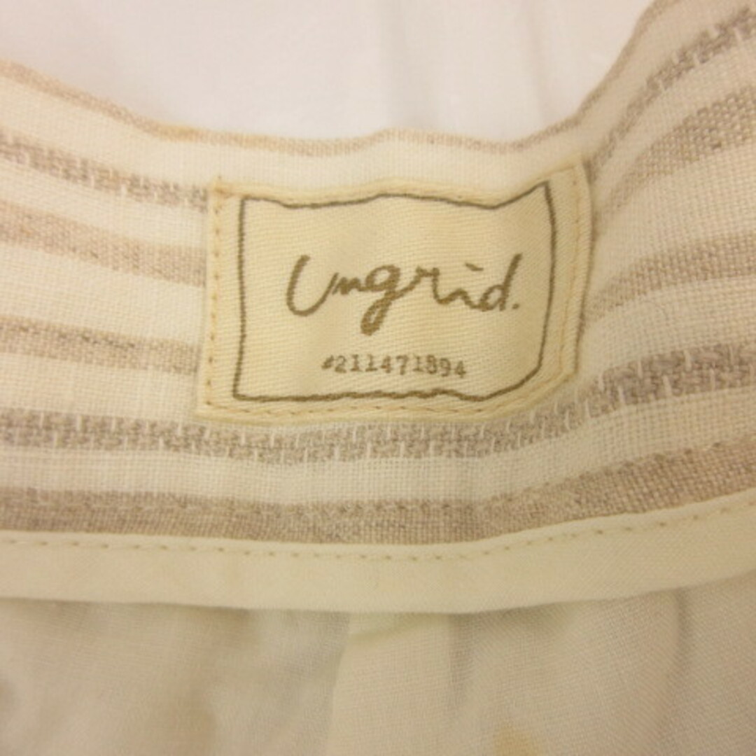 Ungrid(アングリッド)のアングリッド UNGRID ショートパンツ ストライプ ベージュ 茶 S レディースのパンツ(ショートパンツ)の商品写真