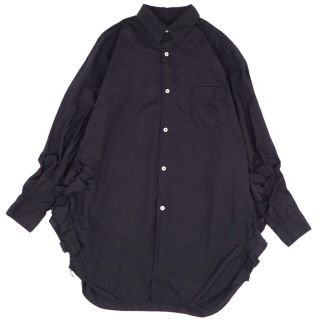 コムデギャルソン(COMME des GARCONS)の美品 コムデギャルソン COMME des GARCONS コムコム シャツ ブラウス ロングスリーブ カットオフ フリル 無地 トップス レディース ブラック S(シャツ/ブラウス(長袖/七分))