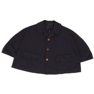 コムデギャルソン(COMME des GARCONS)の美品 コムデギャルソン COMME des GARCONS コムコム ジャケット ポンチョ 無地 アウター レディース S ブラック(その他)