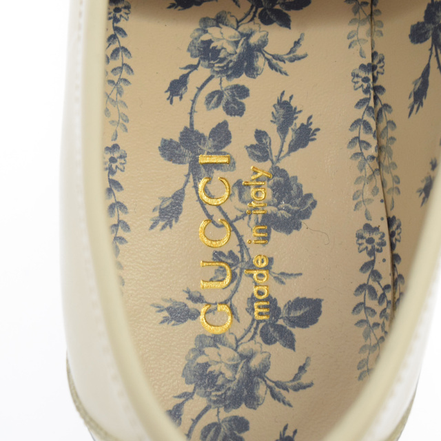 Gucci(グッチ)のGUCCI グッチ ラバーソール ホースビット レザー ローファー ホワイト 576334 メンズの靴/シューズ(ドレス/ビジネス)の商品写真